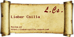 Lieber Csilla névjegykártya